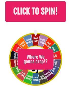 fortnite randomizer roulette wheel challenges cheat sheets maps where we dropping boys - fortnite random gun generator